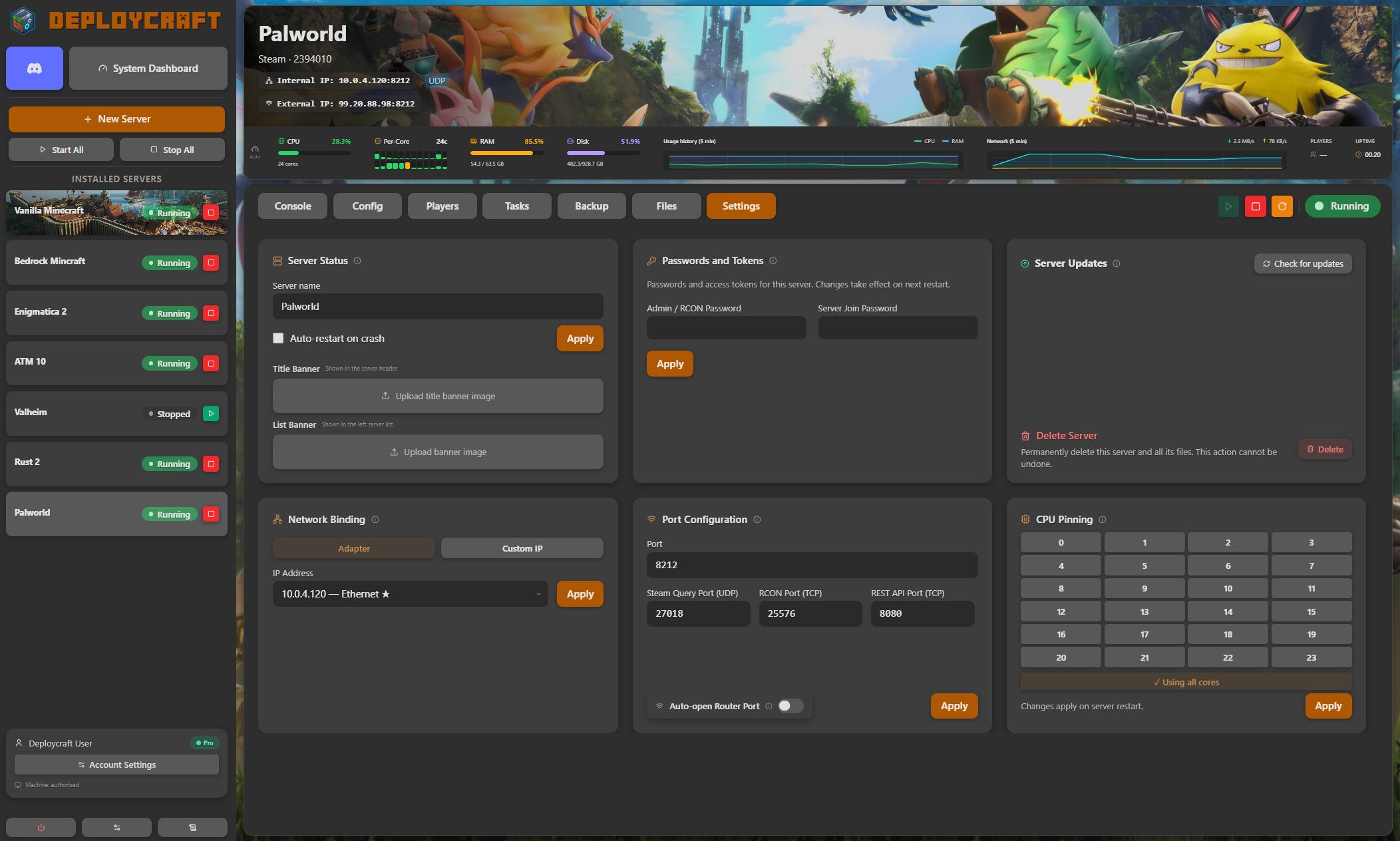Server Settings